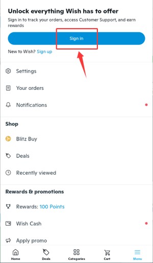 wish如何进入浏览商品和购物-1